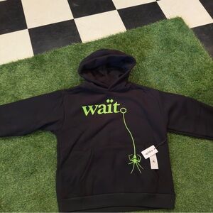 Black Hoodie with Green Wait Logo spyder